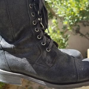 JOHN VARVATOS Black Laceup Zipper Ankle Boots - Men's Size 7.5 - Pre-owned